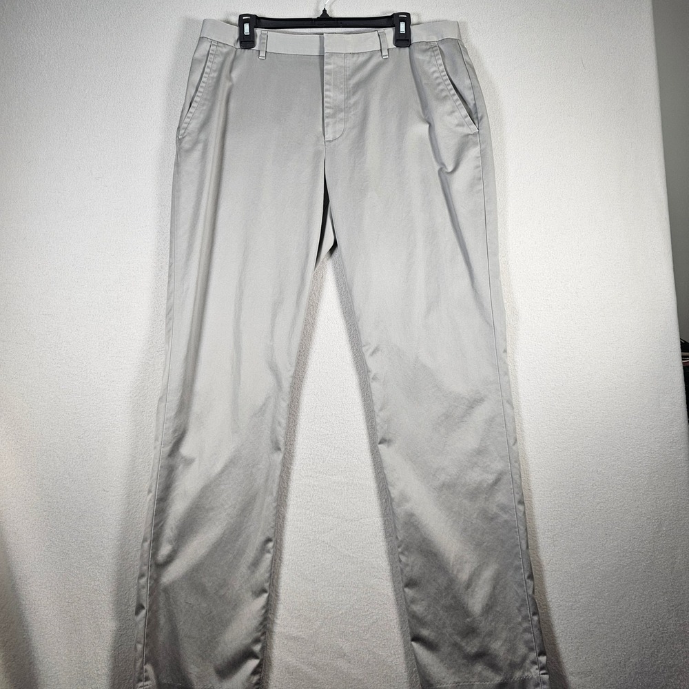 Bonobos Chino Pants Mens 36x34 Grey Straight Leg 100% Cotton Flat Front